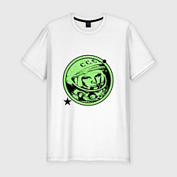 Футболка slim-fit Gagarin in green, цвет: белый