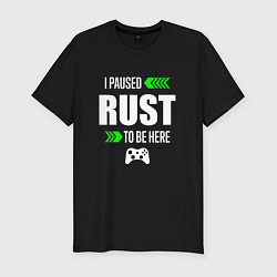 Футболка slim-fit I Paused Rust To Be Here с зелеными стрелками, цвет: черный