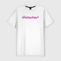 Мужская slim-футболка Wobbledogs text logo