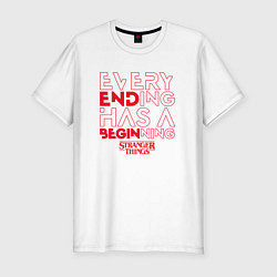 Футболка slim-fit Every Ending has a beginning, цвет: белый