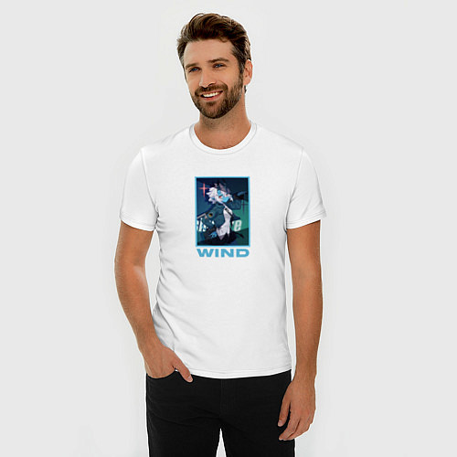 Мужская slim-футболка Девушка голубого ветра Zenless Zone Zero / Белый – фото 3