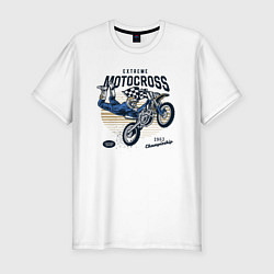 Футболка slim-fit MOTOCROSS Мотокросс, цвет: белый