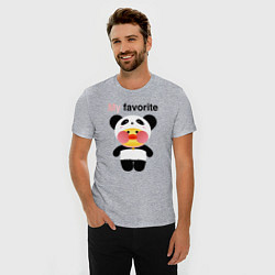 Футболка slim-fit LaLaFanFan Panda, цвет: меланж — фото 2