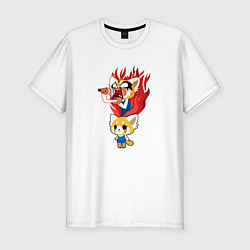 Футболка slim-fit Внутри Рэцуко Aggretsuko, цвет: белый