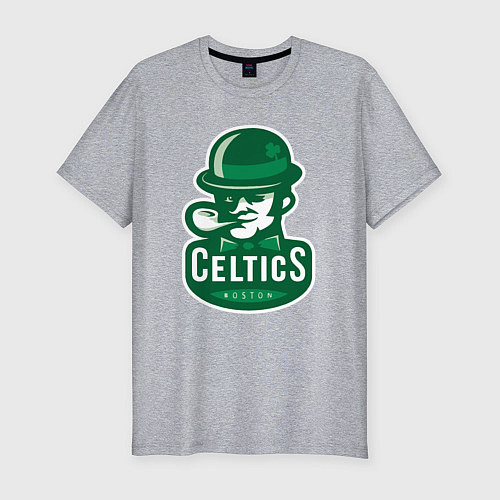 Мужская slim-футболка Celtics Team / Меланж – фото 1