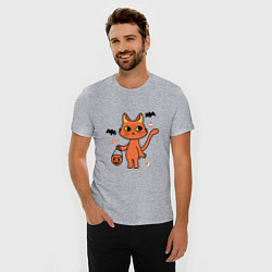 Футболка slim-fit CAT FOR HALLOWEEN, цвет: меланж — фото 2