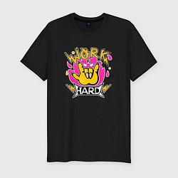 Футболка slim-fit Work hard Агрессивная Рэцуко, цвет: черный