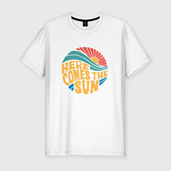 Футболка slim-fit Here Comes the Sun Лето, цвет: белый