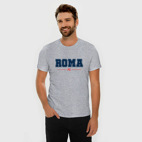 Мужская slim-футболка Roma FC Classic / Меланж – фото 3