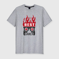 Футболка slim-fit Best Gamer Лучший геймер, цвет: меланж