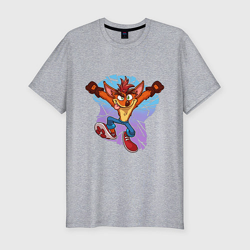 Мужская slim-футболка Crash Bandicoot - Its About Time / Меланж – фото 1