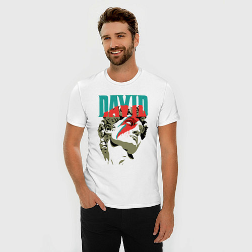 Мужская slim-футболка Давид Bowie / Белый – фото 3