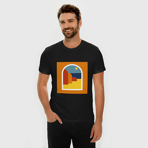 Мужская slim-футболка Summerside / Черный – фото 3