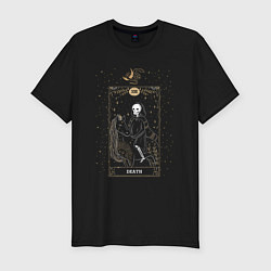 Футболка slim-fit Карта Таро Смерть Tarot Death скелет магия, цвет: черный