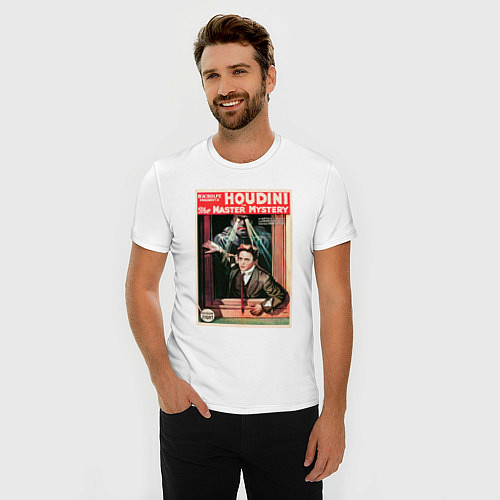 Мужская slim-футболка Poster Harry Houdini Episode Eight / Белый – фото 3