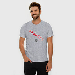 Футболка slim-fit New York Rangers NHL, цвет: меланж — фото 2