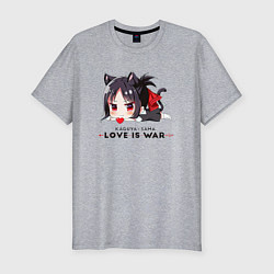 Футболка slim-fit Чибик Госпожа Кагуя Love is war Синомия, цвет: меланж