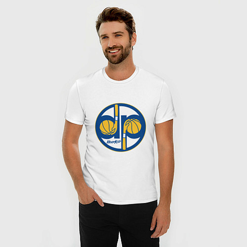 Мужская slim-футболка Warriors - Hoop Kid / Белый – фото 3