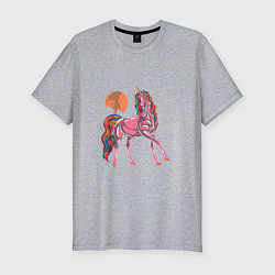 Футболка slim-fit UNICORN HORSE, цвет: меланж