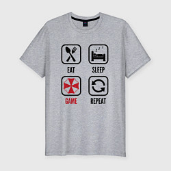 Футболка slim-fit Eat Sleep Resident Evil Repeat, цвет: меланж