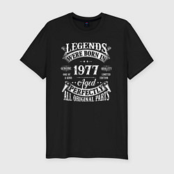 Футболка slim-fit Легенды рождаются в 1977 году, цвет: черный