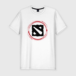 Футболка slim-fit Символ Dota и красная краска вокруг, цвет: белый