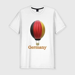 Футболка slim-fit 3d aerostat German flag, цвет: белый