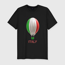 Футболка slim-fit 3d aerostat Italy flag, цвет: черный