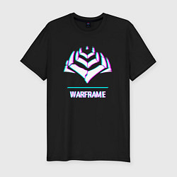 Футболка slim-fit Warframe в стиле Glitch Баги Графики, цвет: черный