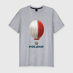 Футболка slim-fit 3d aerostat Polish flag, цвет: меланж