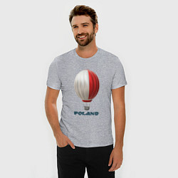 Футболка slim-fit 3d aerostat Polish flag, цвет: меланж — фото 2