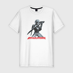 Футболка slim-fit Райден из Metal Gear Rising с мечом, цвет: белый