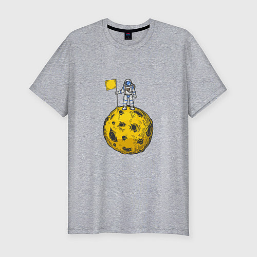 Мужская slim-футболка Moon Man / Меланж – фото 1