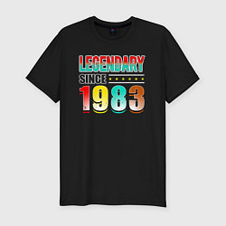 Футболка slim-fit Легенда с 1983, цвет: черный