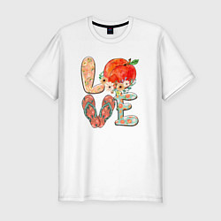 Футболка slim-fit Love Summer Лето, цвет: белый