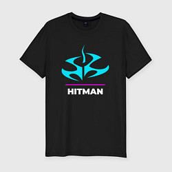 Футболка slim-fit Символ Hitman в неоновых цветах, цвет: черный