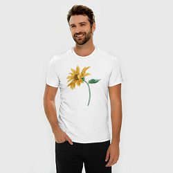 Футболка slim-fit Branch With a Sunflower Подсолнух, цвет: белый — фото 2