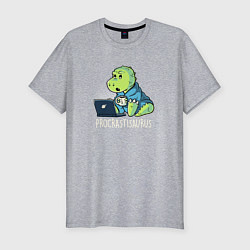 Футболка slim-fit Procrastisaurus, цвет: меланж