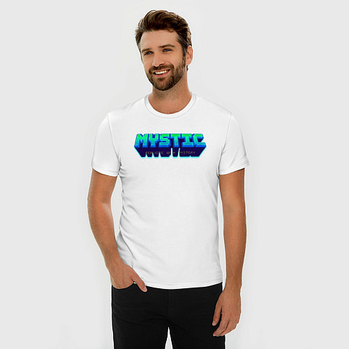 Мужская slim-футболка Мистический логотип / Белый – фото 3