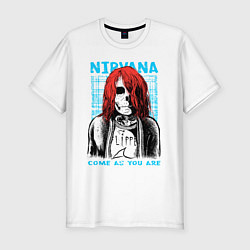 Футболка slim-fit Kurt Cobain skull, цвет: белый