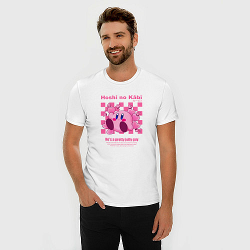 Мужская slim-футболка Кирби, веселый парниша / Белый – фото 3