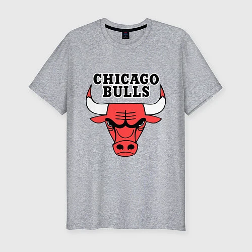 Мужская slim-футболка Chicago Bulls / Меланж – фото 1