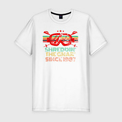 Футболка slim-fit Shreddin The Gnar since 1987 Skiing, цвет: белый