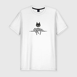 Футболка slim-fit Stray ровный логотип, черный, цвет: белый