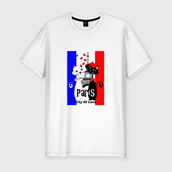 Футболка slim-fit Paris city of love, цвет: белый