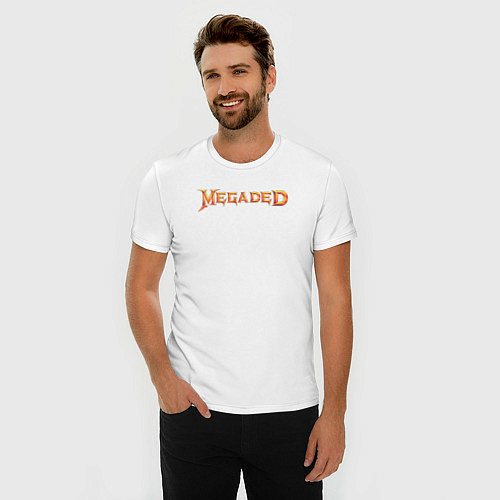 Мужская slim-футболка MEGADED / Белый – фото 3