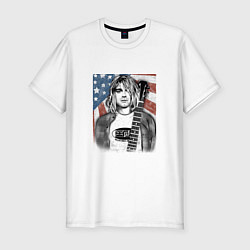 Футболка slim-fit KURT COBAIN with guitar -musician, цвет: белый