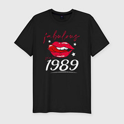 Футболка slim-fit Невероятно с 1989 года, цвет: черный