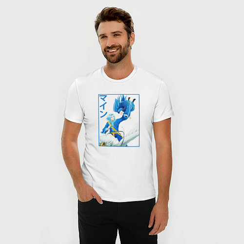 Мужская slim-футболка Майн и Фердинанд - Власть книжного червя / Белый – фото 3