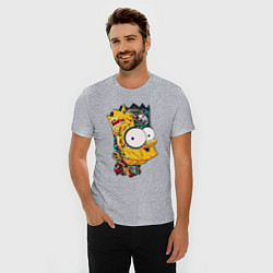 Футболка slim-fit Cyber-Bart - Simpsons family, цвет: меланж — фото 2